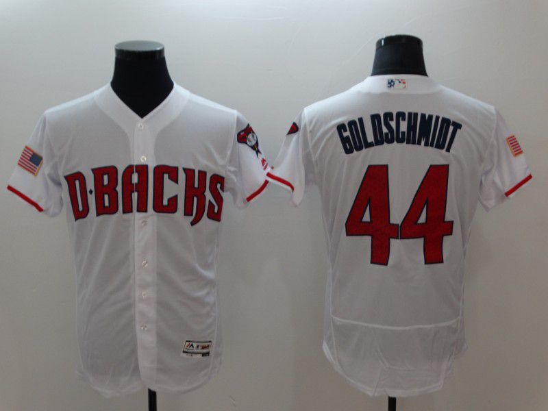 Men Arizona Diamondback #44 Goloschmidt White Elite MLB Jerseys->nashville predators->NHL Jersey